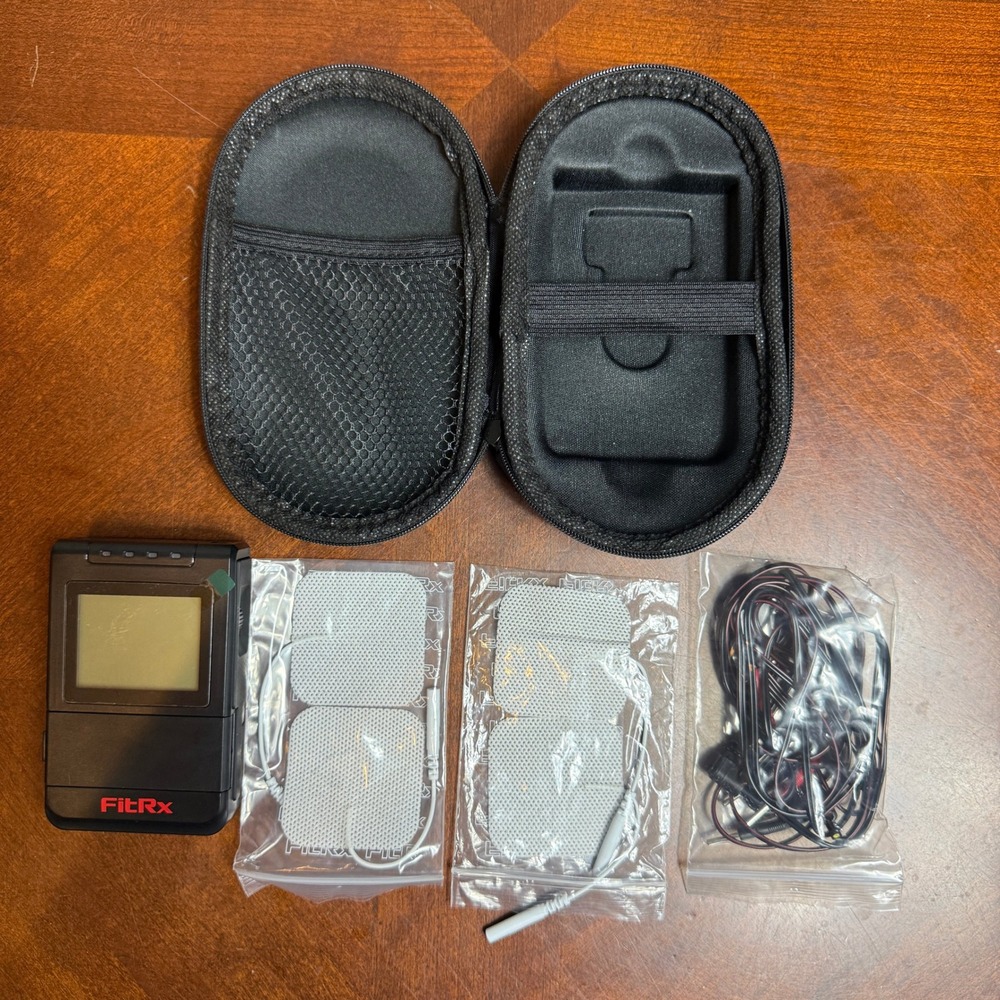 FitRx Electronic TENS Unit Muscle Stimulator Portable Pain Relief Black KR23